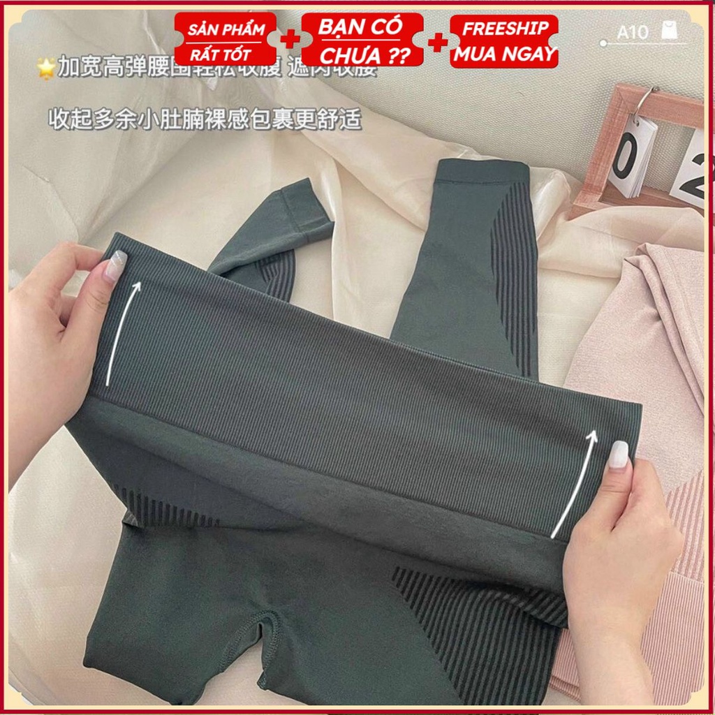 PVN35791 Quần tập gym nữ cạp cao, quần legging tập yoga nữ co dãn thoáng mát ôm dáng nâng mông