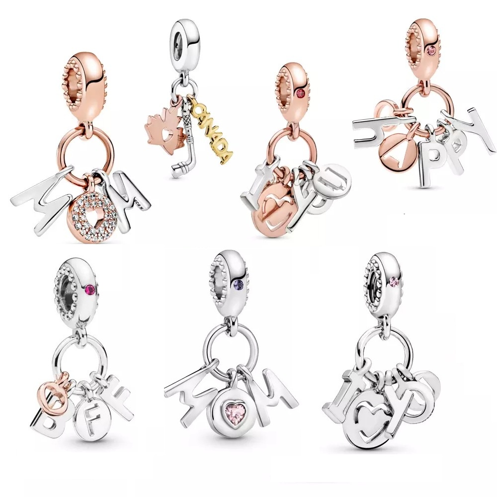 Charm treo chữ Mom, Happy, ilove, BFF