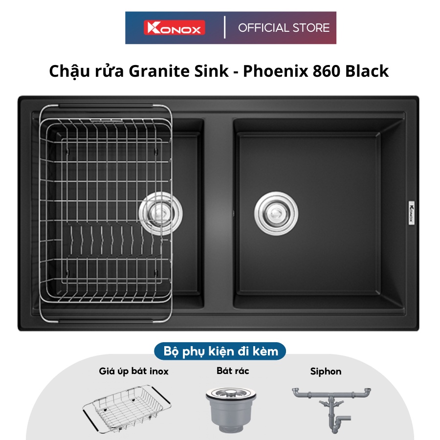 Chậu rửa bát đá KONOX Granite Sink Phoenix 860