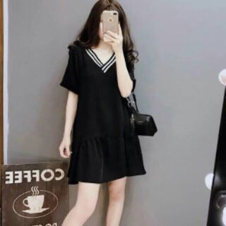 Đầm đuôi cá cổ sọc