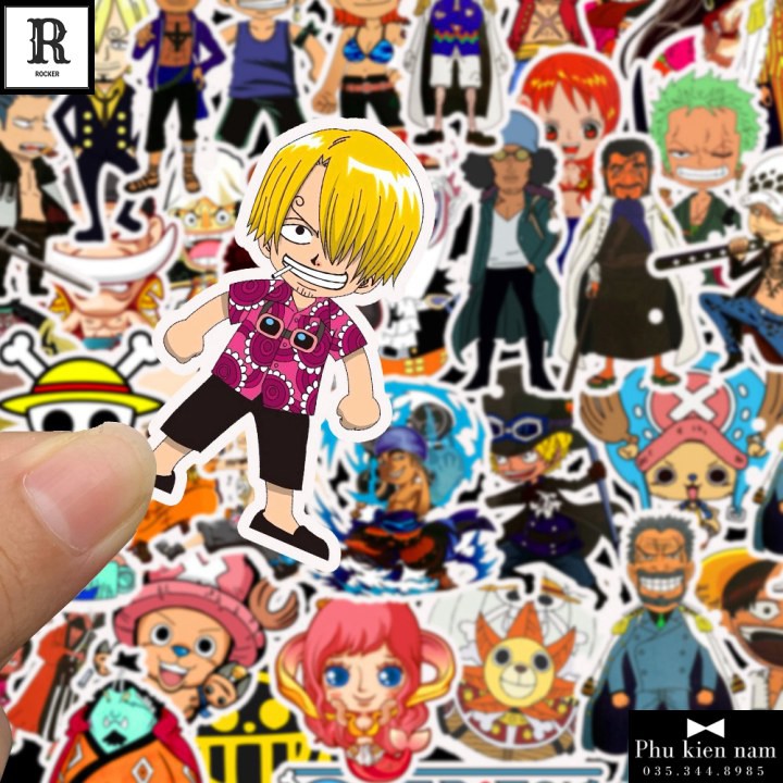 Sticker PVC Chống nước Hình dán trang trí Tường Mũ One Piece Luffy ST031