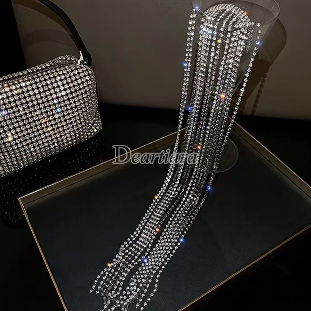 Vòng cài tóc tua rua kim cương lấp lánh độc đáo