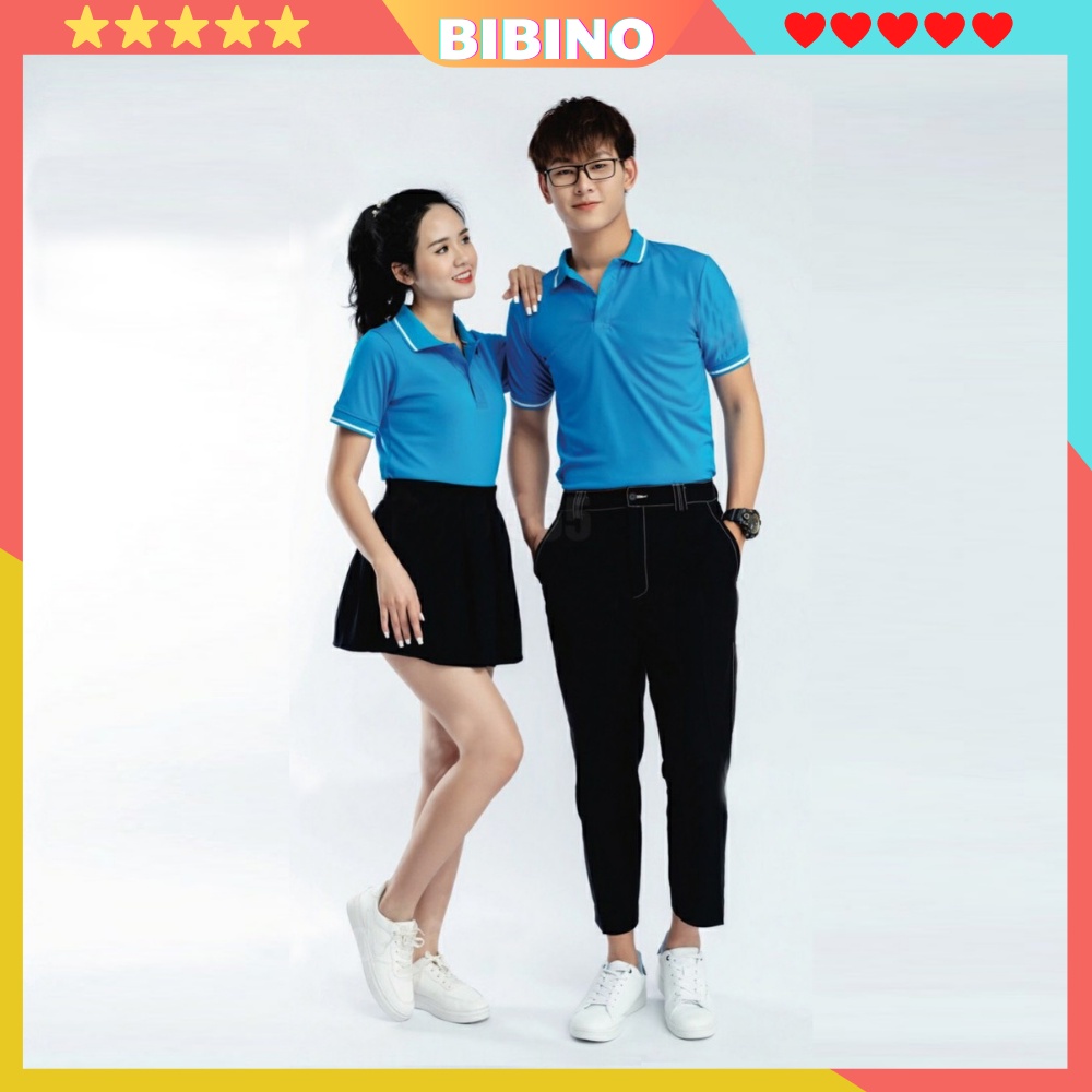 Áo polo nam nữ đẹp cao cấp form rộng thoáng mát tay ngắn cổ bẻ vải mè mềm mịn big size unisex hàn quốc BIBINO