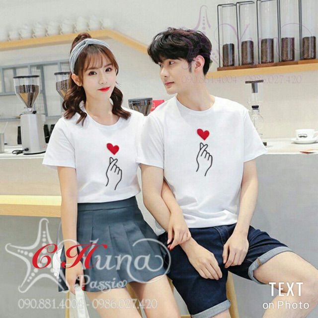 áo đôi tình yêu mùa hè áo đôi nam nữ chất cotton mịn mát áo cặp mùa hè giá sĩ