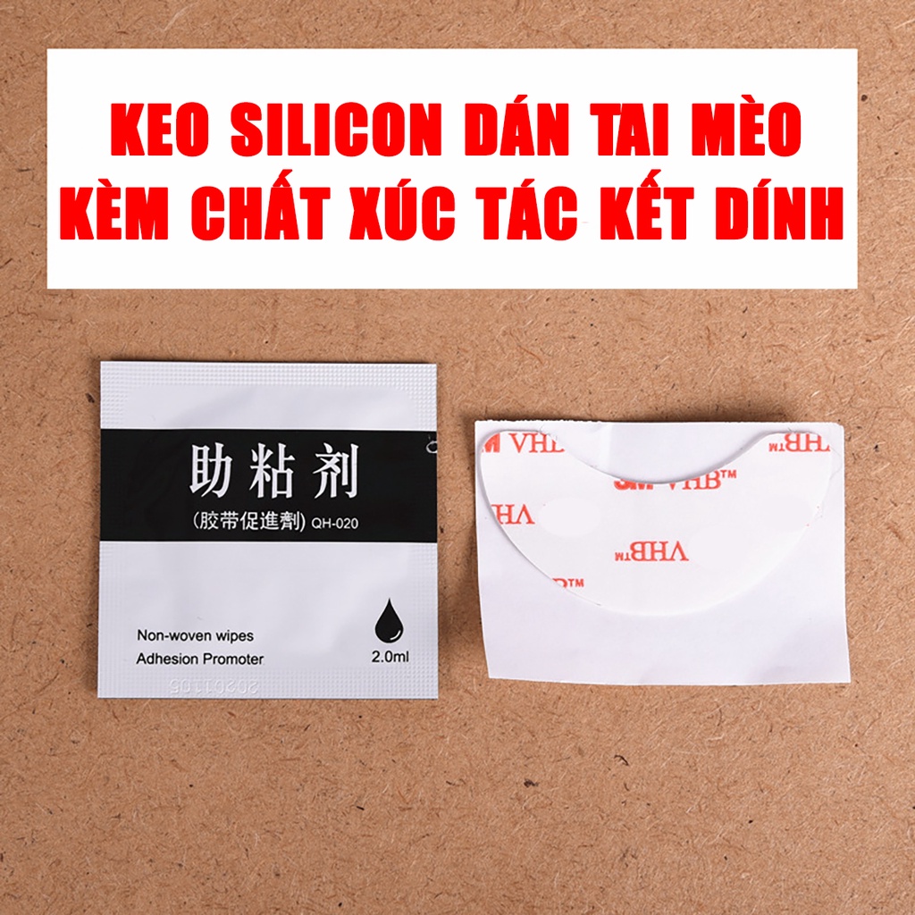 Keo Silicon  Gắn Tai Mèo Trang Trí Cho Mũ Bảo Hiểm Kèm Dung Dịch Hỗ Trợ