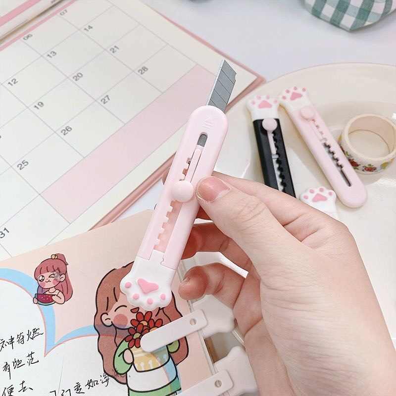 Dao Rọc Giấy Mini Chân Mèo,Thỏ,Gấu Xinh Xắn Ngộ Nghĩnh Dao Dọc Giấy Khui Hàng Unboxing Chân Thú Cute