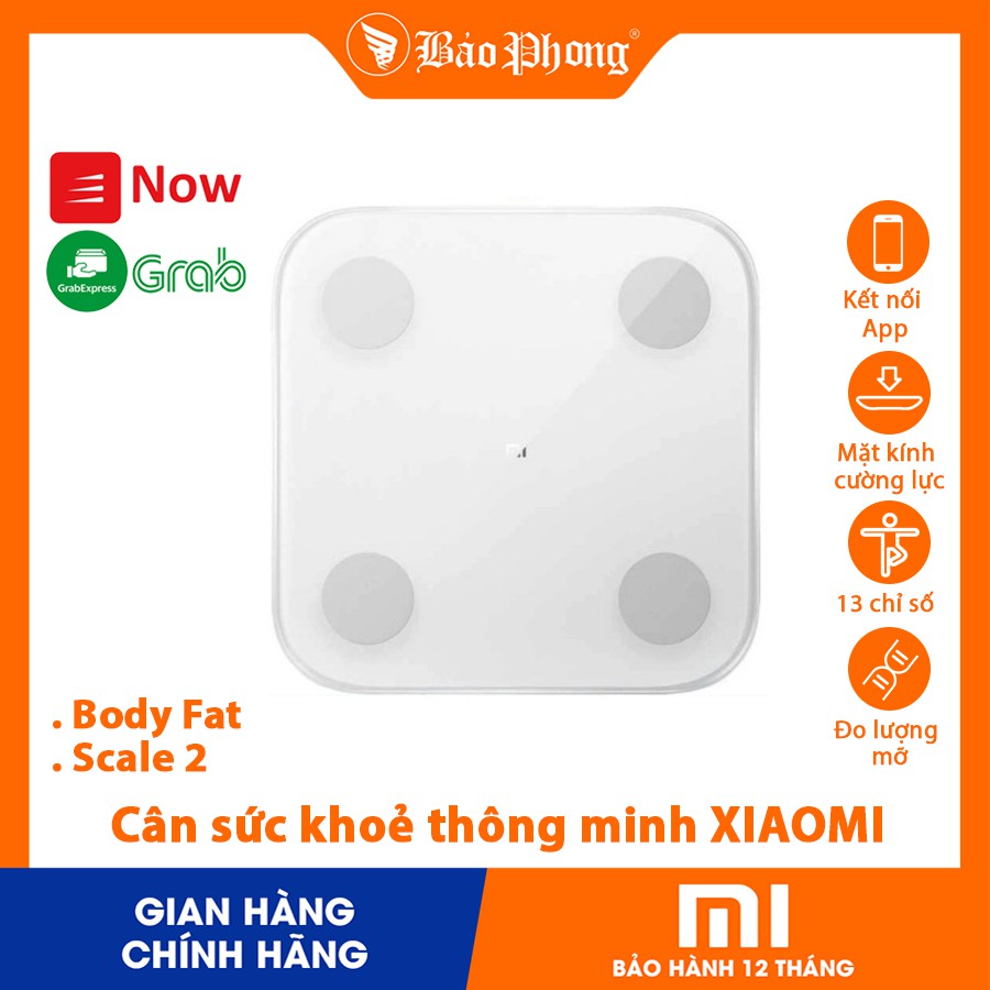 Cân điện tử thông minh XIAOMI Mi Body Fat / Digital Weight Scale 2 Kiểm tra sức khoẻ đo lượng mỡ mặt kính đẹp chính hãng