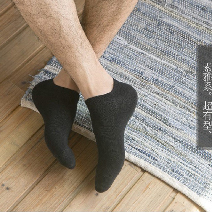 1 HỘP GỒM 5 ĐÔI TẤT NAM CỔ NGẮN, VỚ NAM CAO CẤP, COTTON TRE, KHỬ MÙI 99%