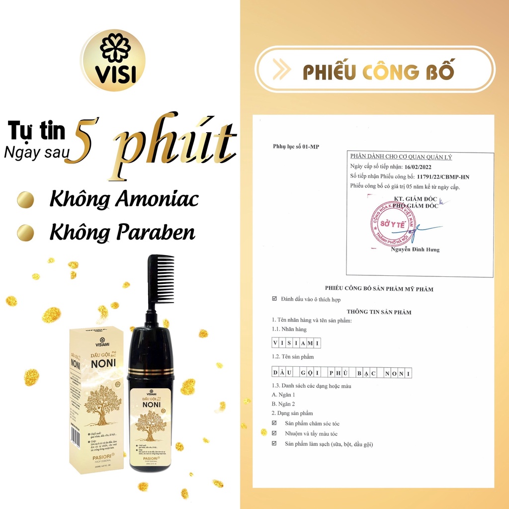 Dầu gội phủ bạc Noni Biotin Collagen 200ml  | Dầu gội nhuộm đen tóc tinh chất thảo dược - Wings Shop