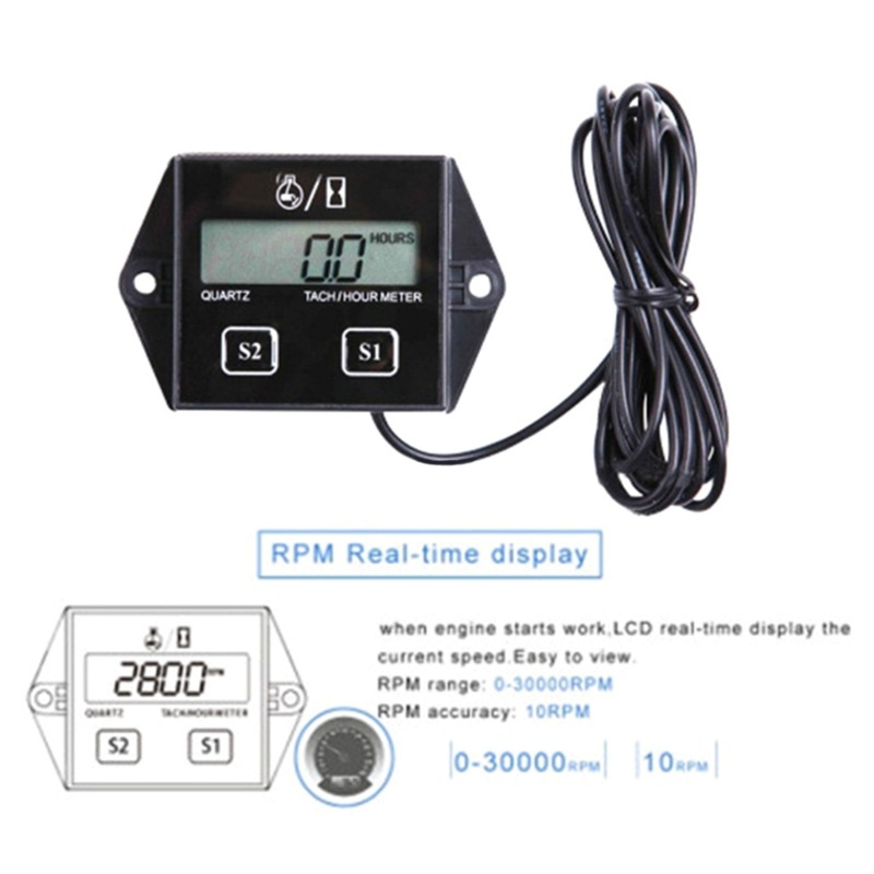 Đồng Hồ Đếm Giờ Kỹ Thuật Số Cho Xe Mô Tô ATV Hour RPM
