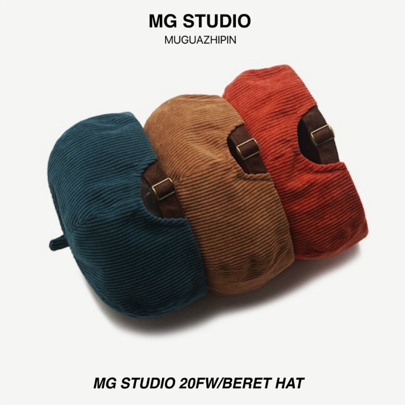 Mũ beret MG Studio bằng da phong cách thời trang cho phái nữ
