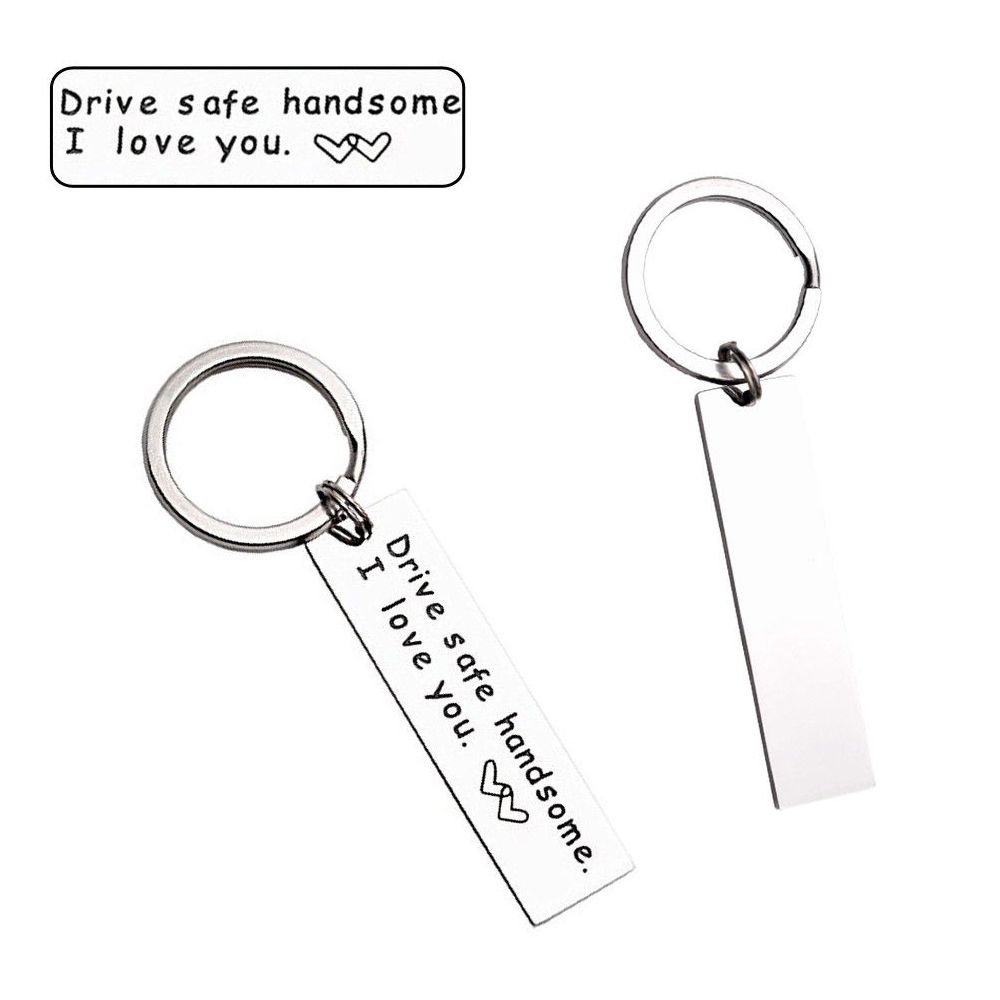 MIHAN1 New Drive Safe Handsome Keyring Men Stainless Steel Trucker Key Chains Husband Fashion Unique Gift for Him Boy Pendant