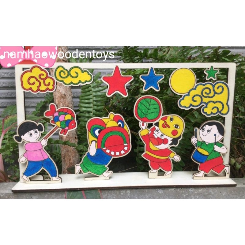 Quà trung thu sét lắp ghép tô màu rước đèn , chị hằng🎊 bé thỏa sức sáng tạo trang trí