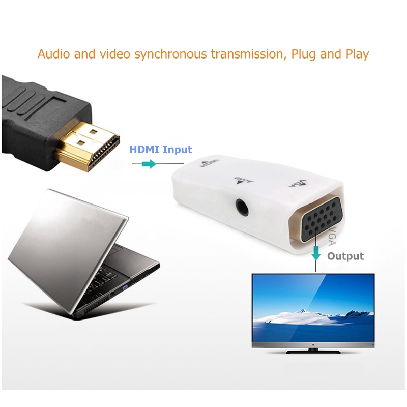 Bộ chuyển đổi âm thanh HDMI sang VGA Male sang Female 1080P