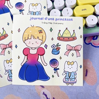 [HM01] Sticker/nhãn dán tự thiết kế NHẬT KÝ CÔNG CHÚA