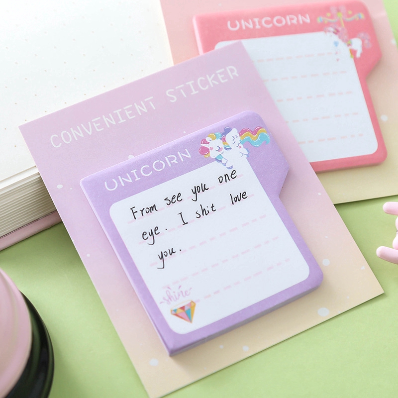 Tập 30 Tờ Giấy Note, Giấy Dán Ghi Chú, Sticky Note UNICORN Phong Cách Hàn Quốc Dễ Thương Tiện Lợi ST399