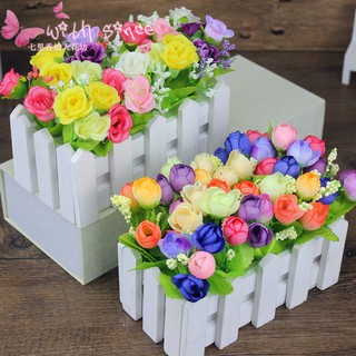 Giỏ Hoa Giả Hàng Rào Gỗ Dài 20cm Trang Trí Nhà Cửa, Decor Cửa Hàng, Văn Phòng Làm Việc Nhiều Mẫu