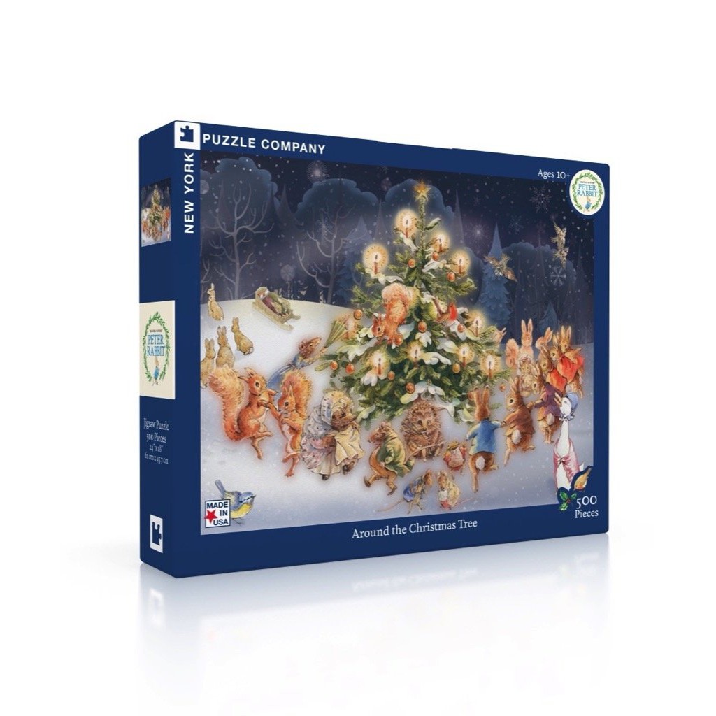 Bộ xếp hình 500 miếng Jigsaw New York Puzzle Company - Peter Rabbit Book Art - AROUND THE CHRISTMAS 