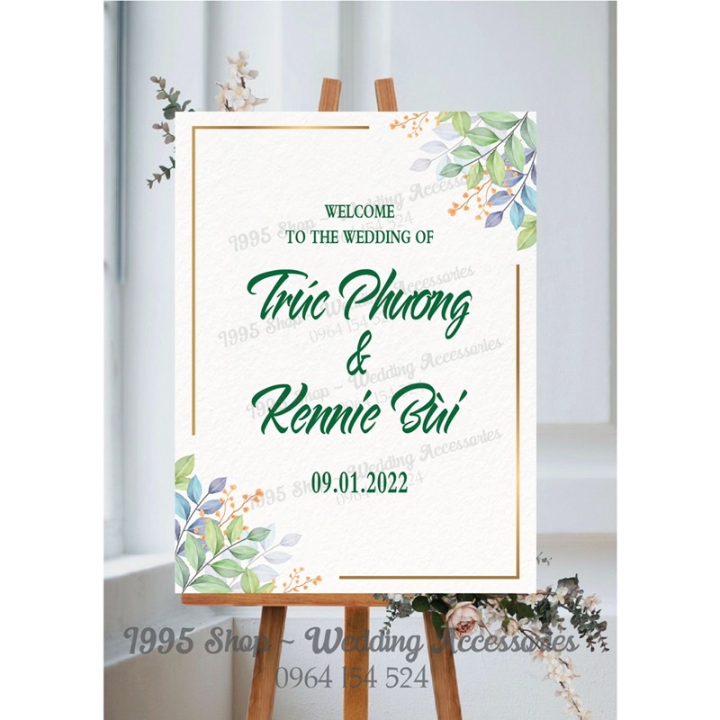 Bảng welcome, bảng tên đám cưới