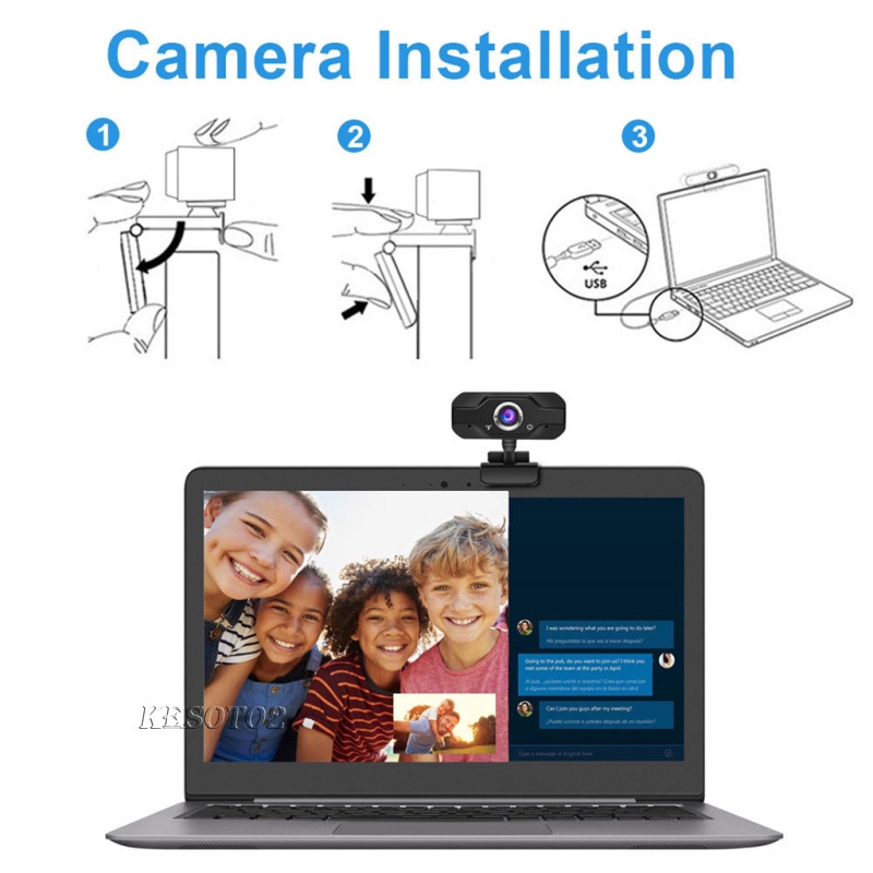 Webcam Kesoto2 Có Micro Cho Máy Tính Để Bàn Cổng Usb 2.0 1080p | BigBuy360 - bigbuy360.vn