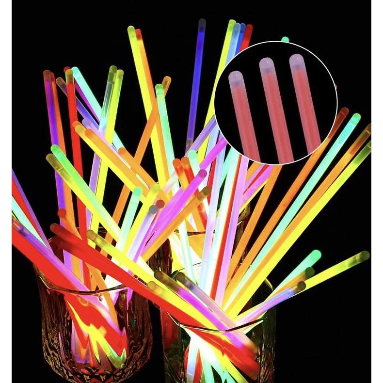 Bộ 100 que phát sáng dạ quang đủ màu sặc sỡ, lightstick phát sáng trong bóng tối AVIDAL