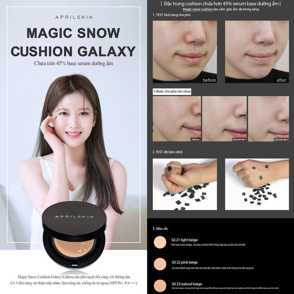 [Mẫu mới nhất] Phấn nước April Skin Magic Snow Cushion