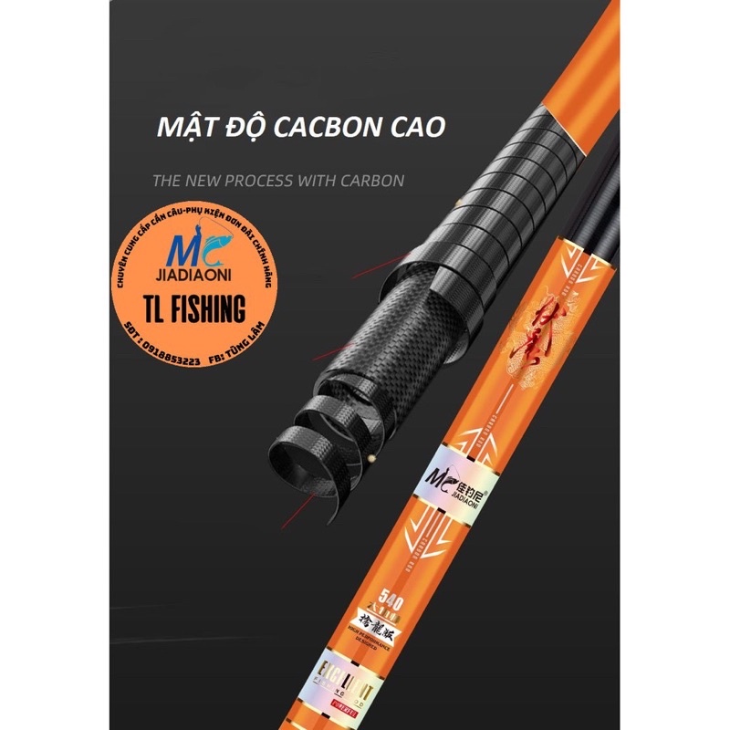 Cần câu tay hãng MC hàng loại 1 cần dài 9m tải cá 15kg phục ma cầm long 5H hàng chính hãng + 1 đọt phụ vip bdshad8