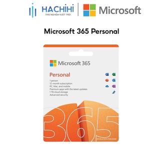 Phần mềm Microsoft 365 Personal | 12 tháng | Dành cho 1 người| 5 thiết bị/người | Trọn bộ ứng dụng Office | 1TB lưu trữ