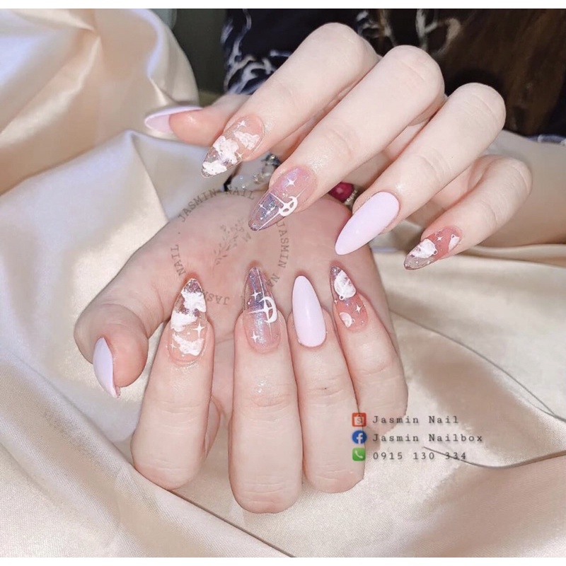 Nailbox thiết kế mẫu tím pastel ánh cực quang