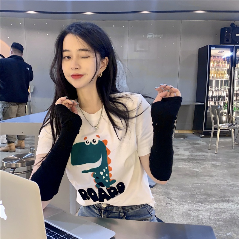 Áo thun SUXI tay ngắn cổ tròn thêu họa tiết thời trang dành cho nữ