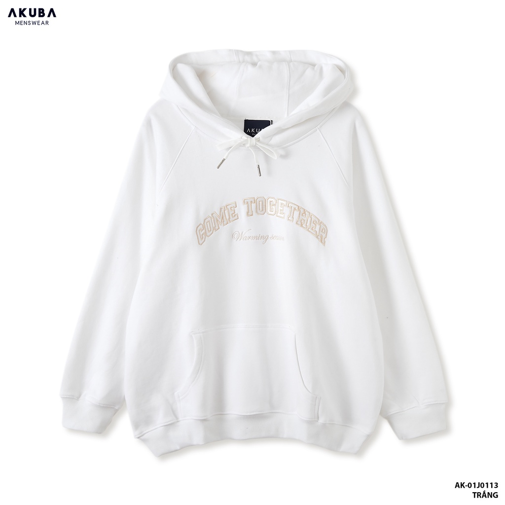 Áo khoác hoodie nam AKUBA in chữ, form oversize, chất liệu dày dặn, bền màu 01J0113