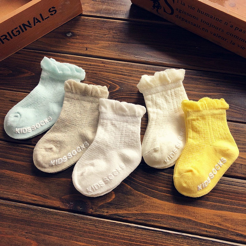 Vớ Cotton Trơn Mỏng Mùa Xuân Thu Cho Bé Sơ Sinh 0-3 - 6-12 Tháng 1 Tuổi 3 Tuổi