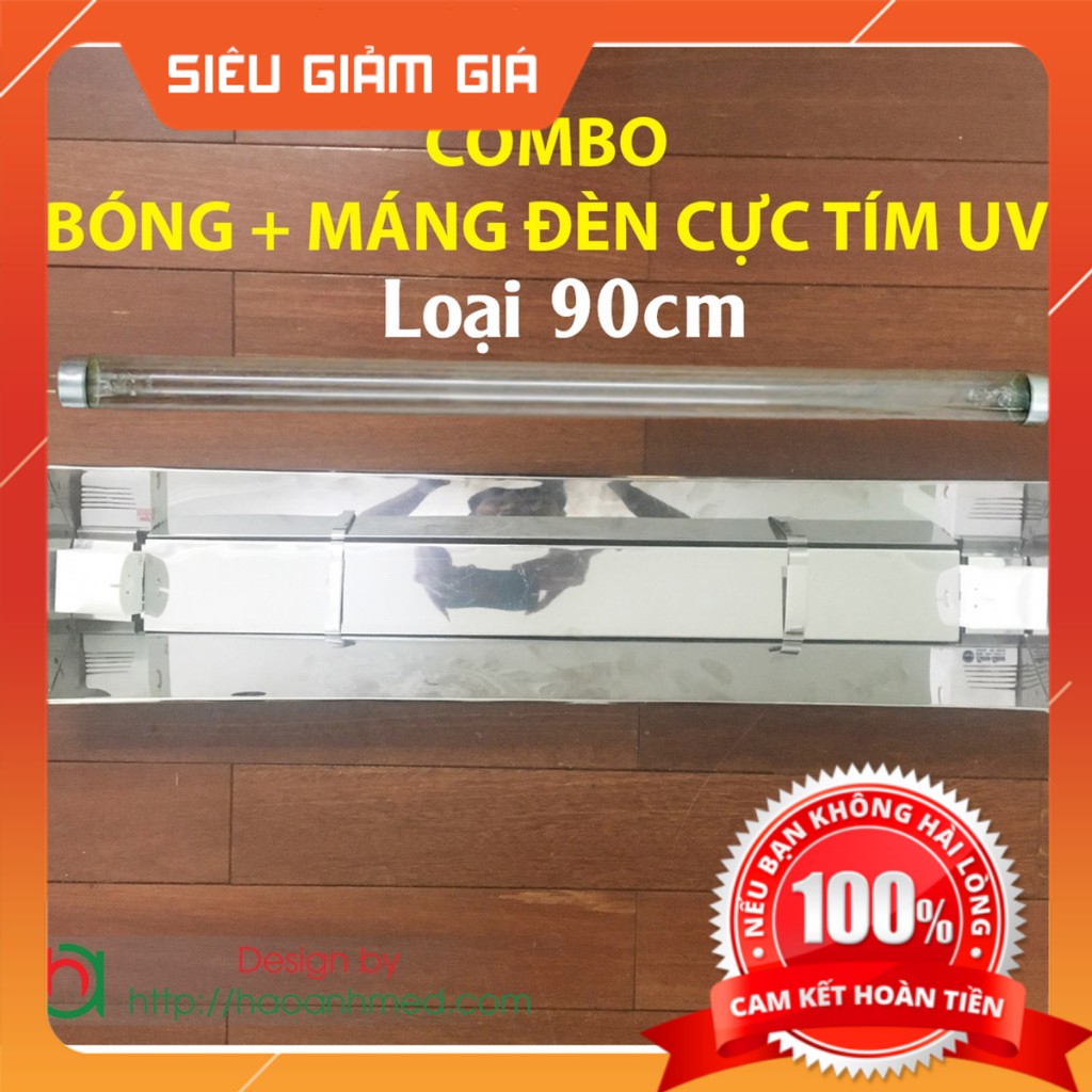 Đèn UV Đèn Cực Tia Tím Diệt Khuẩn Không Khí [COMBO Máng + Bóng UV 90cm ]