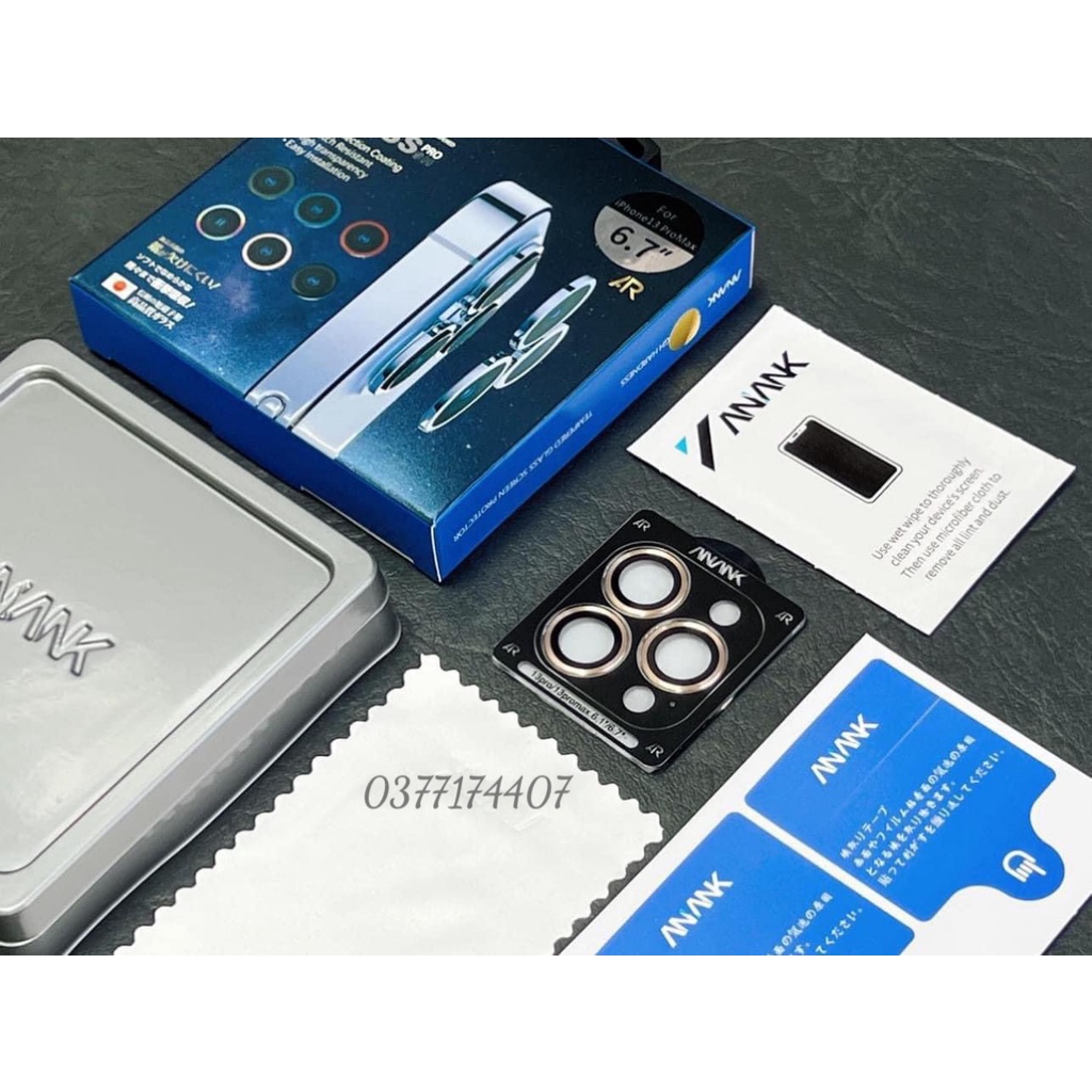 Bộ 3 dán mắt Cường Lực ANANK Công Nghệ AR Chống Lóe Hình Ảnh Bảo Vệ Camera Cho iP 14Promax/ 14Pro/ 14/ 13Promax/ 13Pro