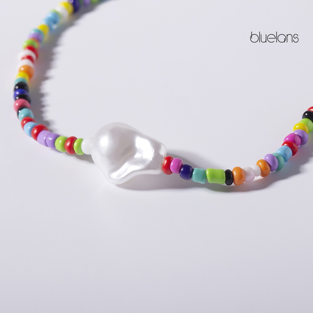 Vòng Cổ Choker Đính Hạt Ngọc Trai Nhân Tạo Nhiều Màu Phong Cách Bohemian Thời Trang Mùa Hè Cho Nữ