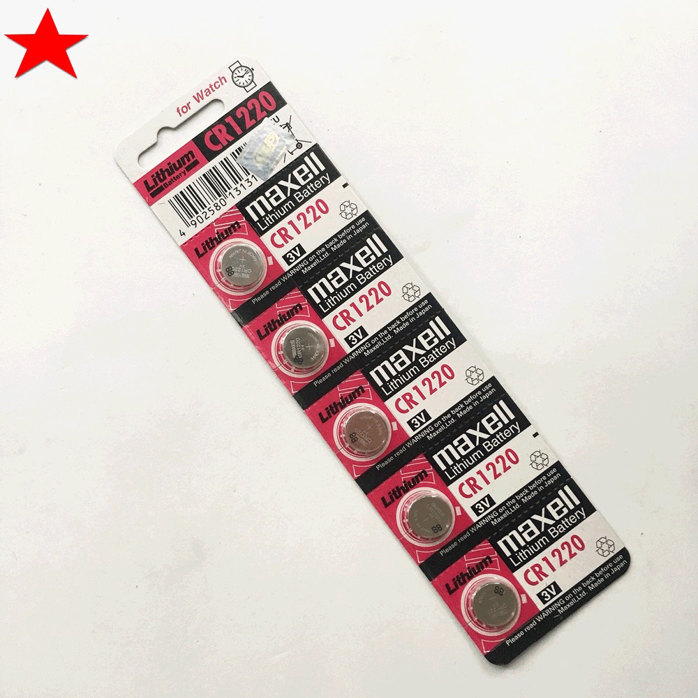 Vỉ Pin CR1220 1220 Maxell lithium 3V Chính Hãng Japan