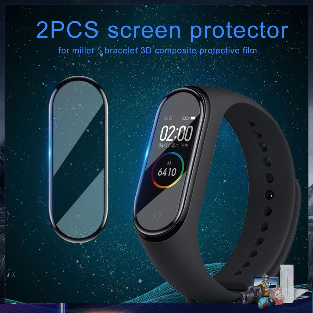 Set 2 Miếng Dán Màn Hình 3d Cho Đồng Hồ Thông Minh Xiaomi Mi Band 5