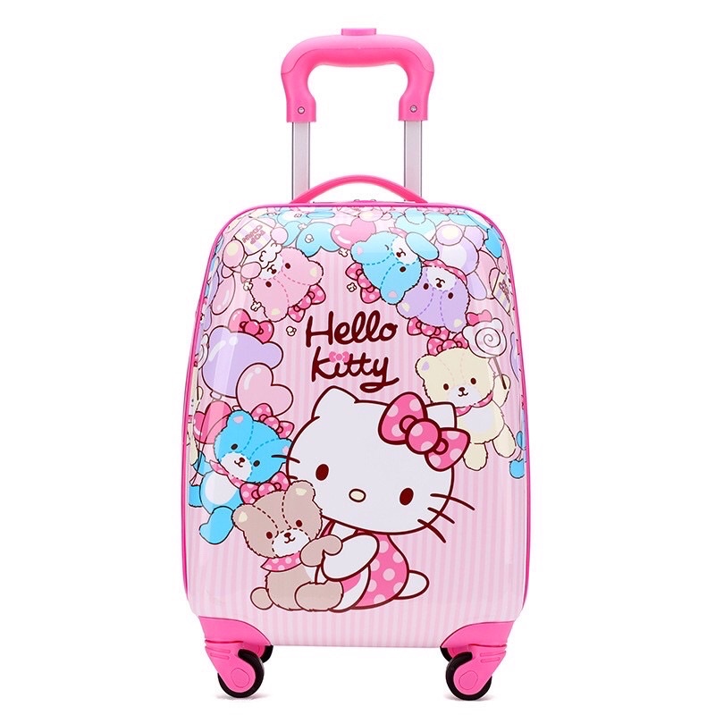 Vali trẻ em in hình mèo kitty cho bé có sẵn đủ 4 mẫu size 18 inch in 2 mặt cho bé du lịch…
