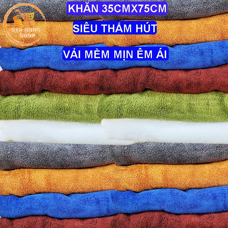 Khăn Gội Đầu, Khăn Lông Khổ 35x75CM Siêu Mềm Mịn Siêu Thấm Hút Nước