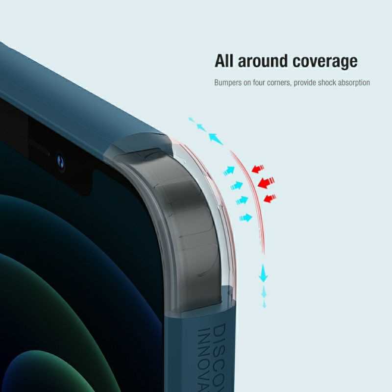 Ốp lưng iPhone 12/ 12 Pro/ 12 Pro Max Nillkin Frosted Shield lưng sần viền dẻo chính hãng