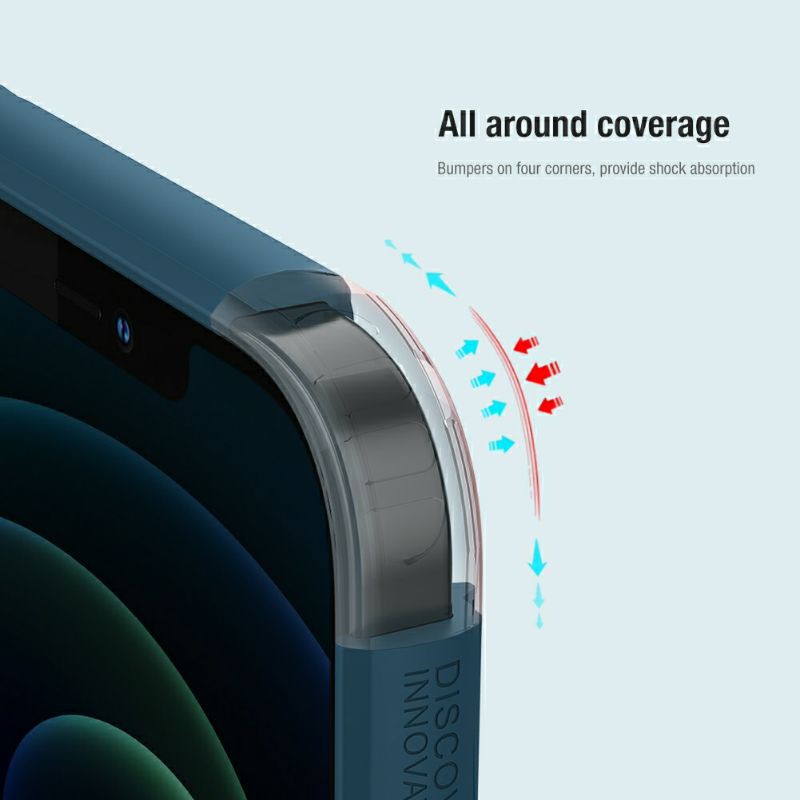 Ốp lưng iPhone 12/ 12 Pro/ 12 Pro Max Nillkin Frosted Shield lưng sần viền dẻo chính hãng