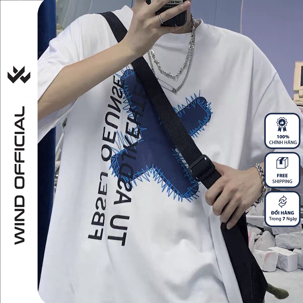 Áo phông nam WIND unisex form rộng tay lỡ thun cotton X thời trang nam nữ ulzzang | BigBuy360 - bigbuy360.vn