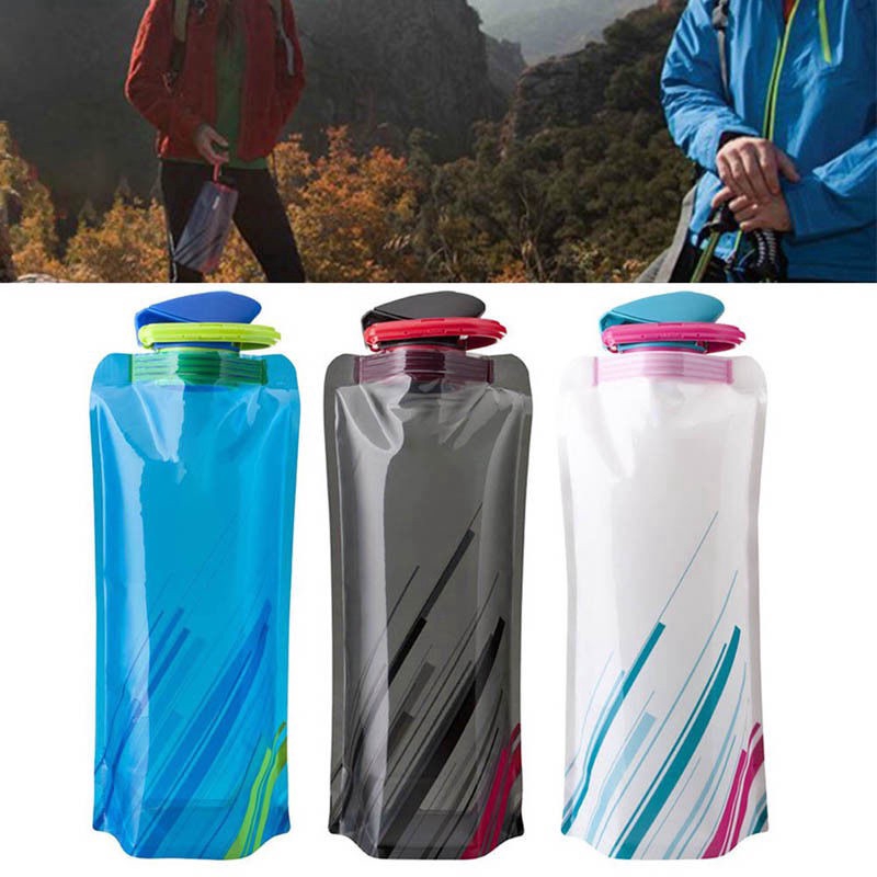 Bình nước thể thao 700ml gấp gọn lại được