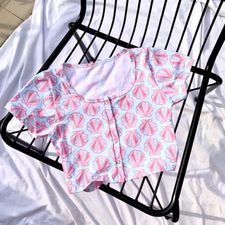 Áo croptop thun borip nút bấm ( HÌNH THẬT )