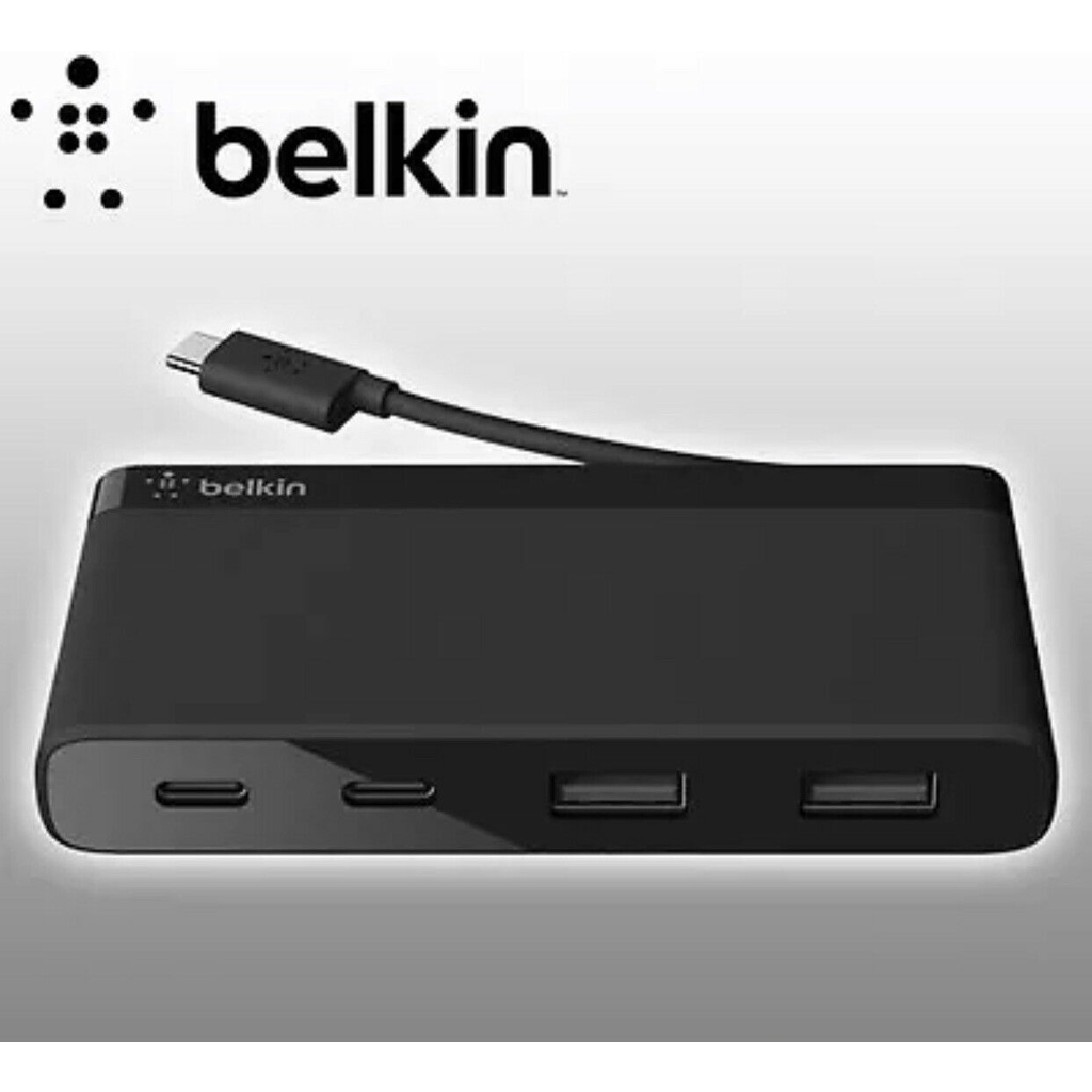 [Mã 154ELSALE2 giảm 7% đơn 300K] [Chính hãng] Cáp Belkin USB-C 4-Port Mini Hub F4U090btBLK