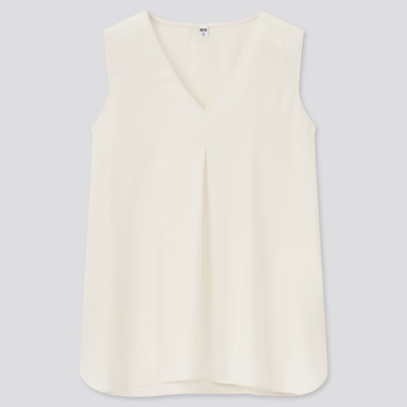 Áo nữ lụa sát nách cổ tim xinh xắn, thanh lịch của UNIQLO