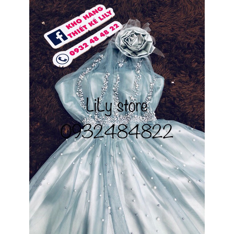 ẢNH VÀ VIDEO THẬT 10000%   Đầm xoè lệch vai hoa to