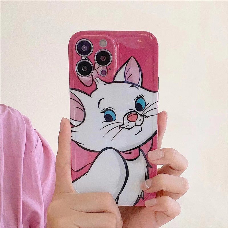 DISNEY Ốp Điện Thoại TPU Dẻo Họa Tiết Hoạt Hình Mèo Marie Dễ Thương Cho iPhone 14 13 12 11 Pro Max XR X XSMAX