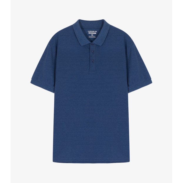 Áo Polo Coolmate thế hệ 2 Xanh Navy Melange chất liệu cotton cao cấp