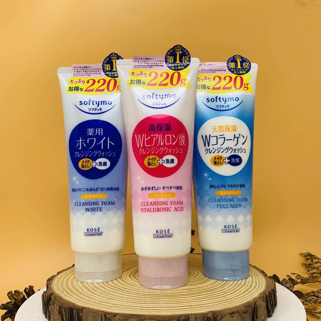Sữa rửa mặt KOSE Softymo 220g Nội Địa Nhật KOSE Hyaluronic acid collagen white